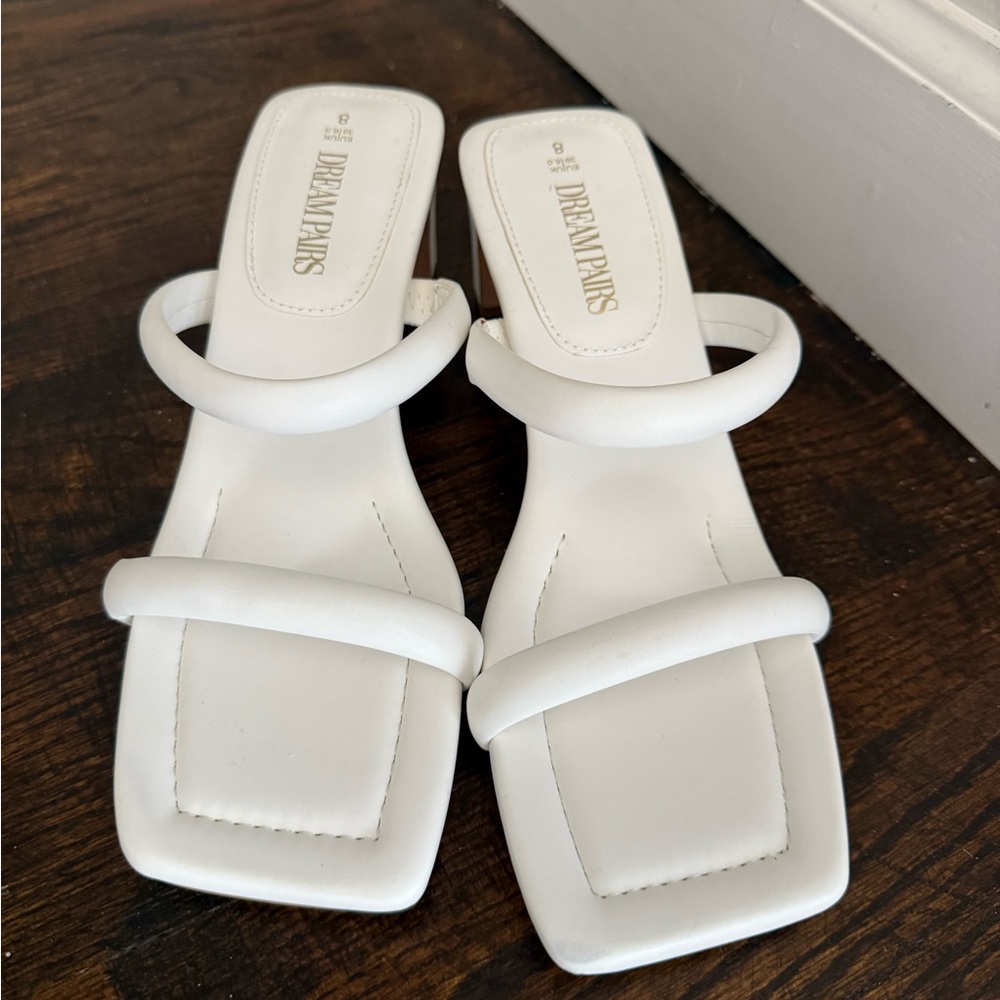 NEW White Strappy Square Sandals